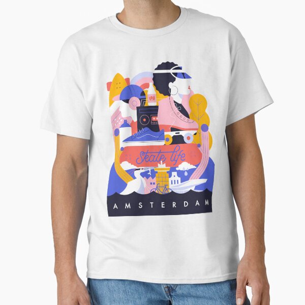 Amsterdam Skate life illustration Classic T-Shirt