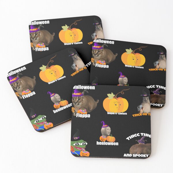 Item preview, Halloween Meme Sticker Pack Sheet Compilation - Big Floppa, Wojak, Peepo Pepe The Frog, Stonks Halloween Memes Stickerpack designed and sold by epicmemeshirts1.