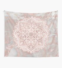 Tela decorativa Mandala de oro rosa - mármol pulido francés