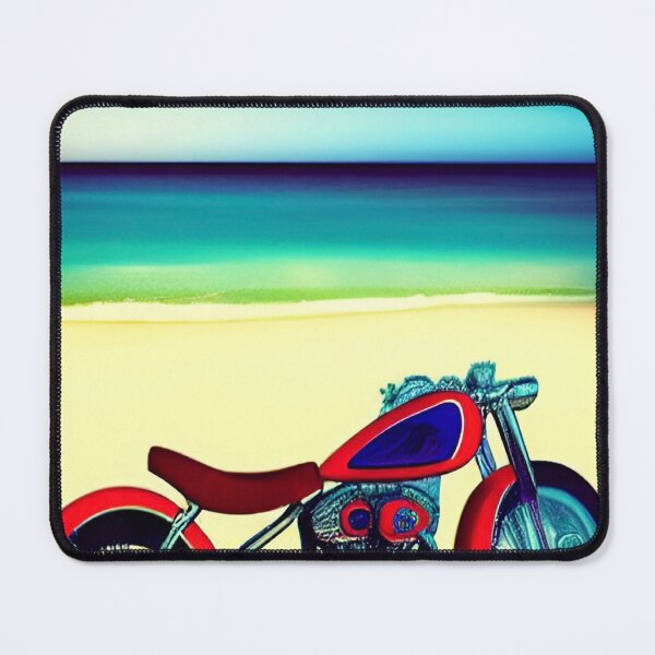 Item preview, COOL RETRO MOTORCYCLE ON THE BEACH designed and sold by sailorsam1805.