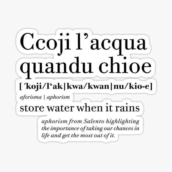 Item preview, Ccoji l'acqua quandu chioe | Salento Aforismi - Salento Aphorism designed and sold by SALENTOmadness.