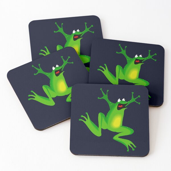 Item preview, Frog frenzy- excited frog graphic designed and sold by Juliet  Thomas.