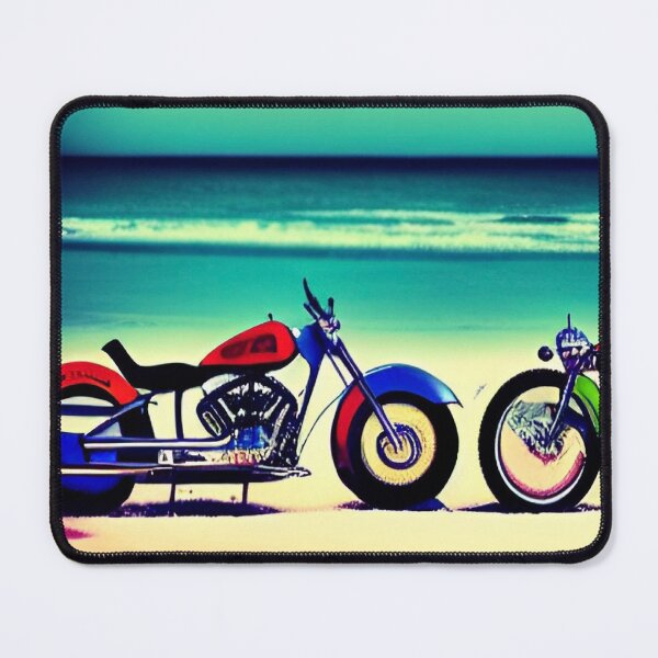 Item preview, ARTISTIC RETRO MOTORCYCLE ON THE BEACH designed and sold by sailorsam1805.