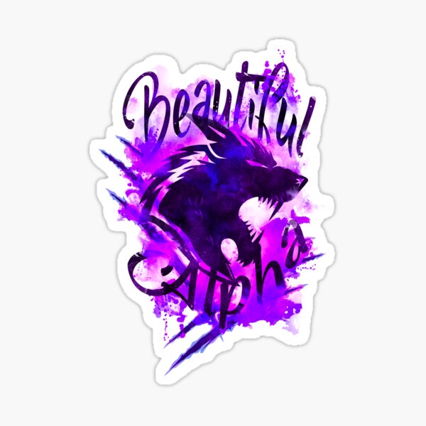 Beautiful Alpha Wolf Purple Sticker