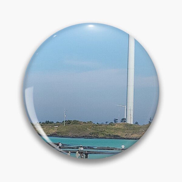 Item preview, Jeju Gimnyeong Sea boasts a harmonious appearance with a windmill in the beautiful emerald-colored sea in the blue sky. designed and sold by human8891.