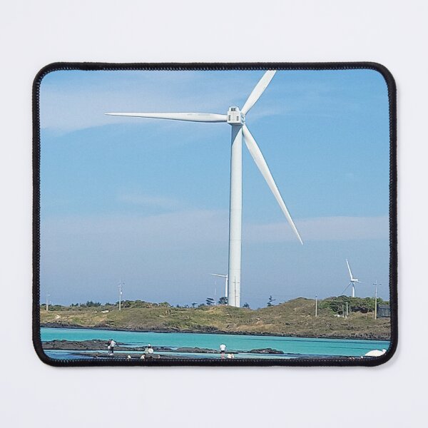 Item preview, Jeju Gimnyeong Sea boasts a harmonious appearance with a windmill in the beautiful emerald-colored sea in the blue sky. designed and sold by human8891.