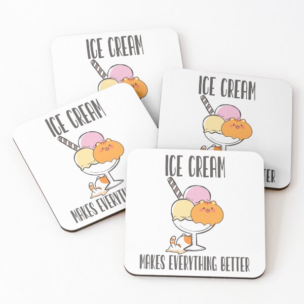 Item preview, Funny Summer Ice Cream Makes Everything Better Smiling Cat Gift designed and sold by TMelonShop.