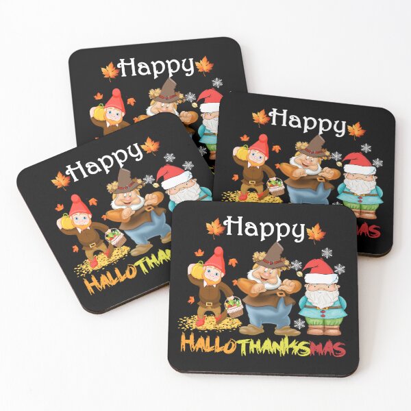 Item preview, happy hallothanksmas gnomes designed and sold by Genius-store.