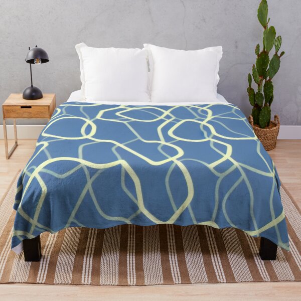 Item preview, Simplistic Pattern With Chaotic Yellow Lines on Blue Background  designed and sold by Evolvity.