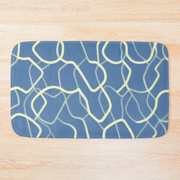 Item preview, Simplistic Pattern With Chaotic Yellow Lines on Blue Background  designed and sold by Evolvity.