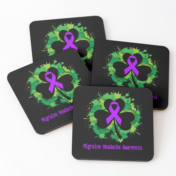 Item preview, Migraine Headache Awareness Clover Ribbon Happy Patricks Day Support Migraine Headache Warrior Gifts designed and sold by Tammyilaria.