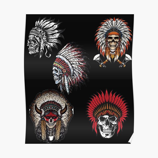 Indian Skull Tattoos Posters for Sale | Redbubble