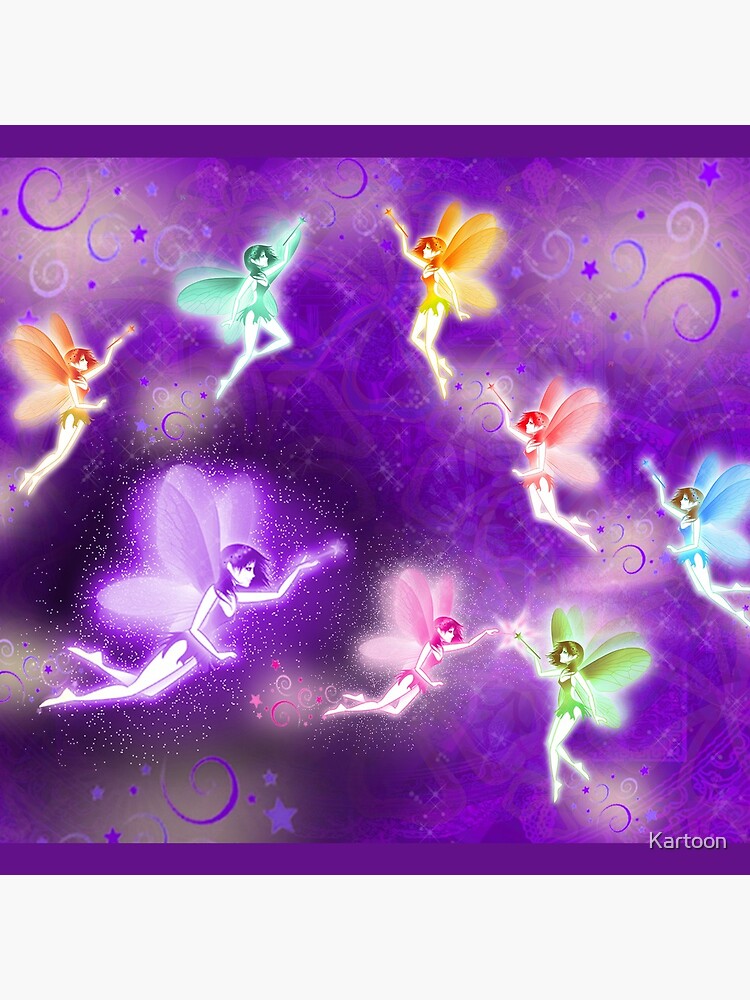 Rainbow pixies meet at night by Kartoon