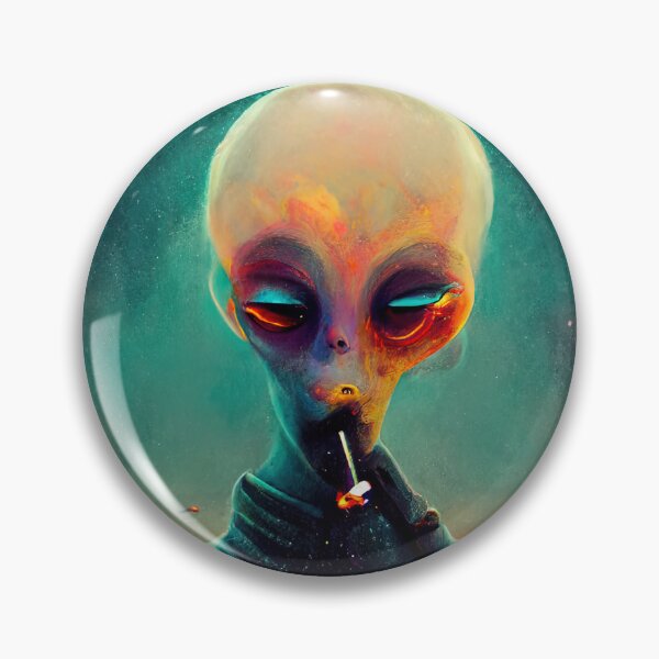 Item preview, Abstract Digital Drawing of Alien Smoking designed and sold by Delirium Prints.