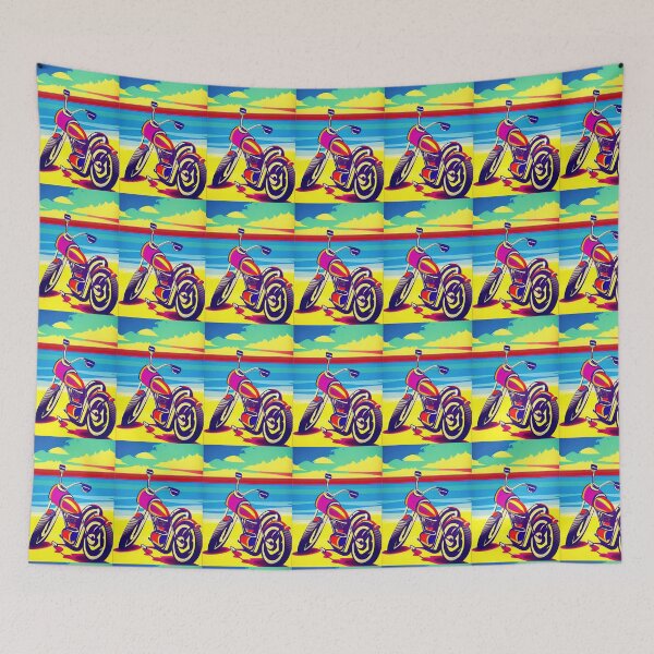 Item preview, CLASSIC COOL RETRO MOTORCYCLE ON THE BEACH designed and sold by sailorsam1805.
