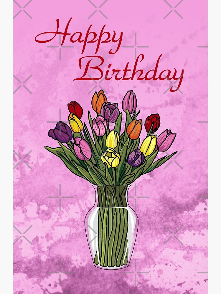 Alles Gute Zum Geburtstag Blumen Grusskarte Von Badsign769 Redbubble