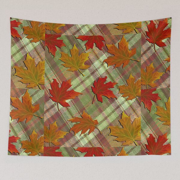 Item preview, Fall Plaid Colorful Leaves Autumn designed and sold by tamdevo1.