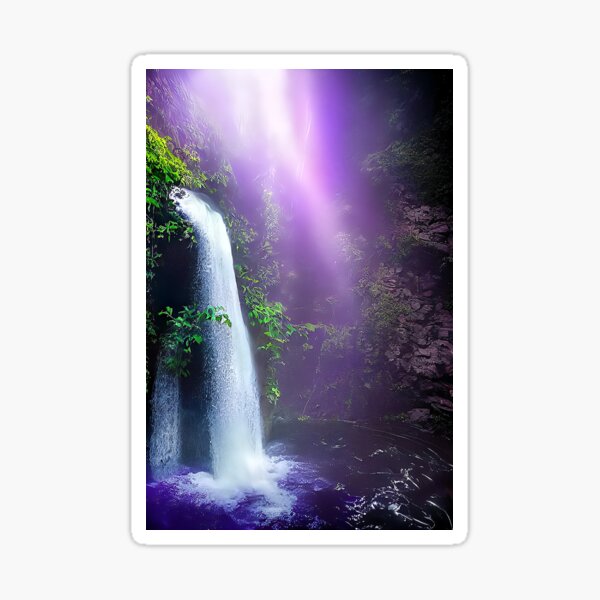 Item preview, Amethyst glow on rocky waterfall designed and sold by SK8N.