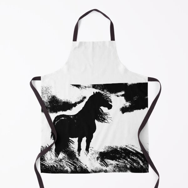 Item preview, Horse Long Hair - Black - Clouds - Grass Transparent designed and sold by Namsus-Printing.