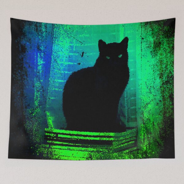 Item preview, Black Cat on a Pedestal designed and sold by TotallyRetroArt.