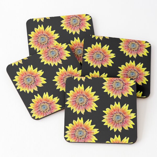 Item preview, Red Sunflower with black background designed and sold by Floral-Art.