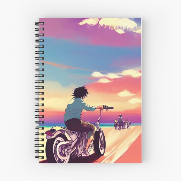 Item preview, JAPANESE STYLE COOL RETRO MOTORCYCLE ON THE BEACH designed and sold by sailorsam1805.