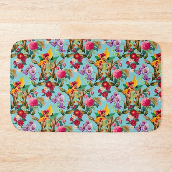 Item preview, Trendy Flowers in a diamond floral pattern, decorative pattern, modern design, flowers repeat pattern, baby blue floral   designed and sold by ZeinabTaha.