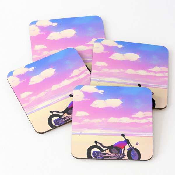 Item preview,  COOL RETRO MOTORCYCLE ON THE BEACH PINK TINGED designed and sold by sailorsam1805.