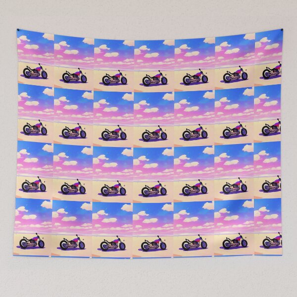 Item preview,  COOL RETRO MOTORCYCLE ON THE BEACH PINK TINGED designed and sold by sailorsam1805.