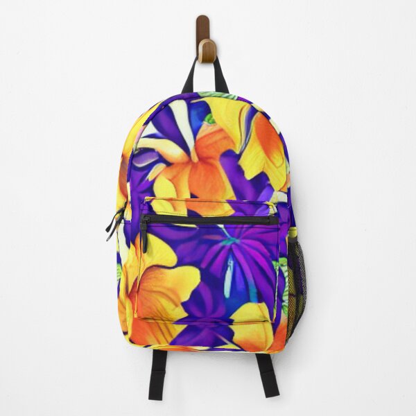 Item preview, Abstract orange hibiscus on vivid blue designed and sold by FGCART.