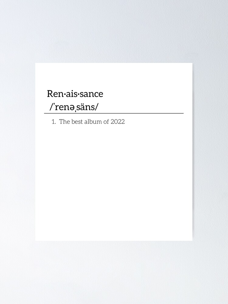 "Renaissance definition album design " Poster for Sale by