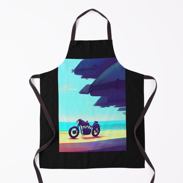 Item preview, COOL RETRO MOTORCYCLE ON THE BEACH BLUE TINGED designed and sold by sailorsam1805.