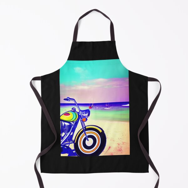 Item preview, RETRO MOTORCYCLE ON THE BEACH PINK TINGED designed and sold by sailorsam1805.
