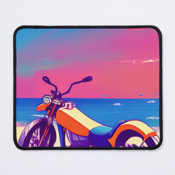 Item preview, COOL RETRO MOTORCYCLE ON THE BEACH RED TINGED designed and sold by sailorsam1805.