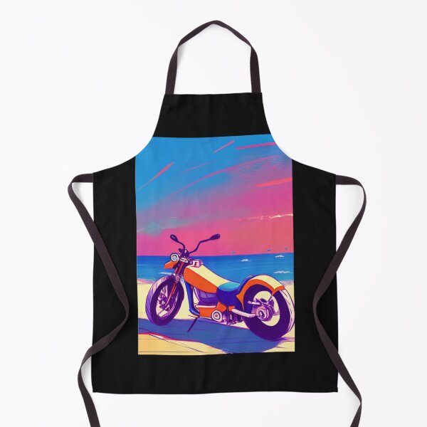 Item preview, COOL RETRO MOTORCYCLE ON THE BEACH RED TINGED designed and sold by sailorsam1805.