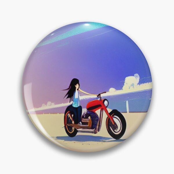 Item preview, JAPANESE GIRL COOL RETRO MOTORCYCLE ON THE BEACH designed and sold by sailorsam1805.