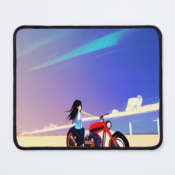 Item preview, JAPANESE GIRL COOL RETRO MOTORCYCLE ON THE BEACH designed and sold by sailorsam1805.