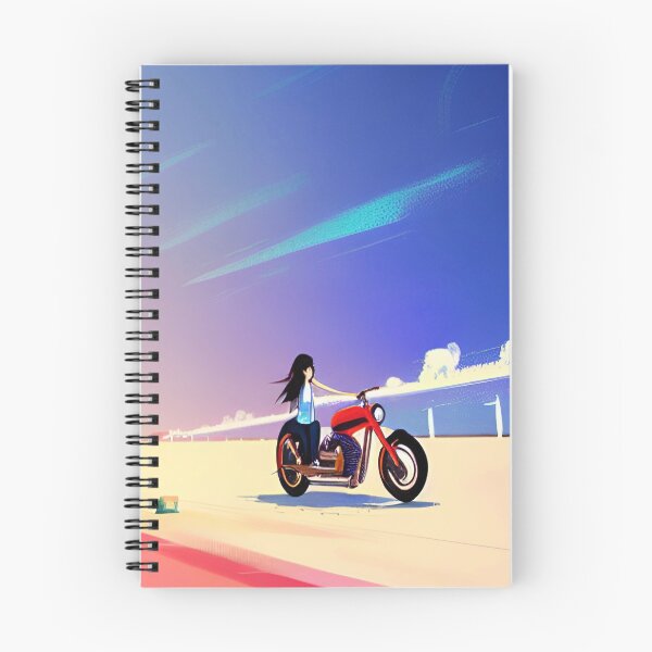 Item preview, JAPANESE GIRL COOL RETRO MOTORCYCLE ON THE BEACH designed and sold by sailorsam1805.