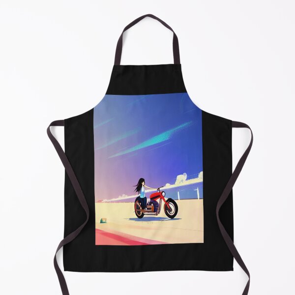Item preview, JAPANESE GIRL COOL RETRO MOTORCYCLE ON THE BEACH designed and sold by sailorsam1805.
