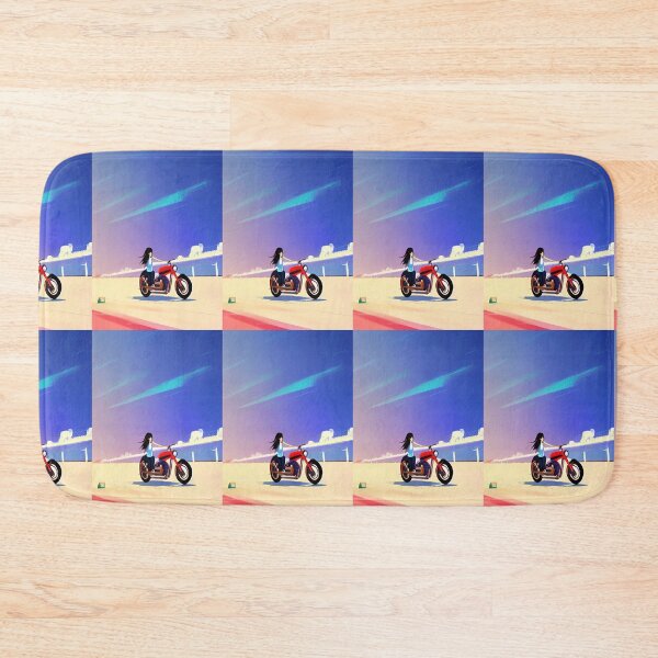Item preview, JAPANESE GIRL COOL RETRO MOTORCYCLE ON THE BEACH designed and sold by sailorsam1805.