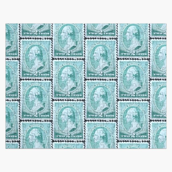 George Washington Green Vintage Postage Stamp Jigsaw Puzzle