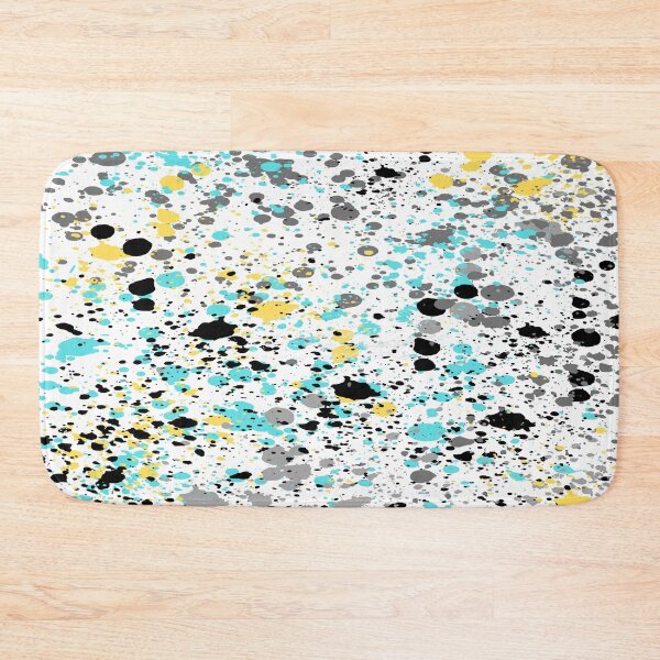 Item preview, Abstract paint splatters with yellow and blue on grey and black designed and sold by calibrit.