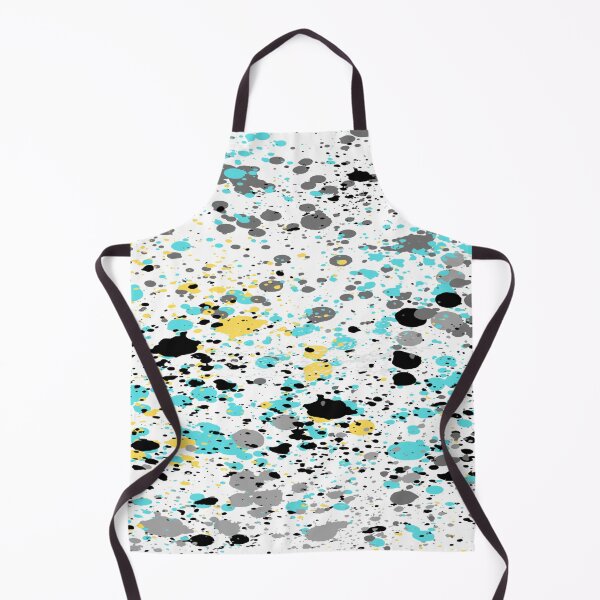 Item preview, Abstract paint splatters with yellow and blue on grey and black designed and sold by calibrit.