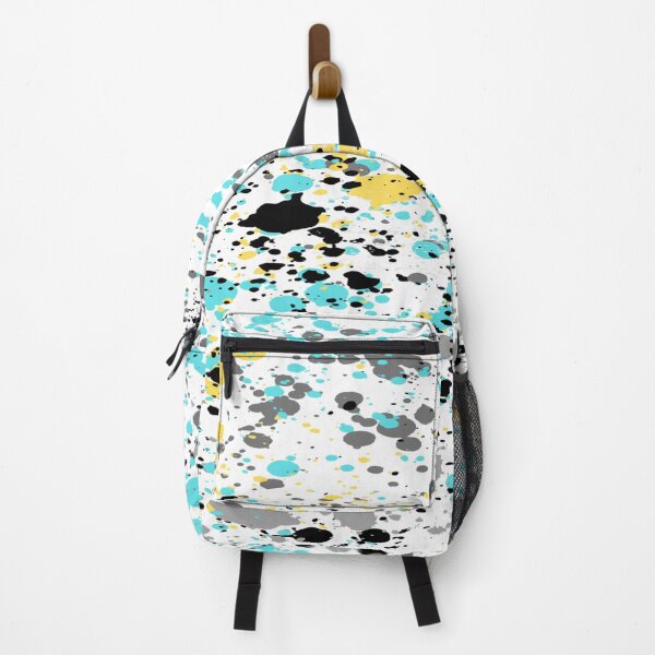 Item preview, Abstract paint splatters with yellow and blue on grey and black designed and sold by calibrit.
