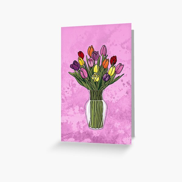 Vase of beautiful flowers Greeting Card