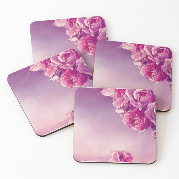 Item preview, Vintage style pink watercolor roses on a soft pinky lilac sky  designed and sold by CGSGraphics.