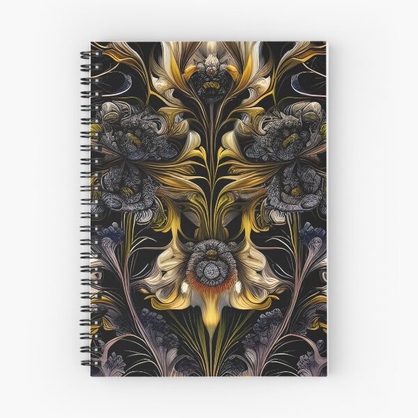 Item preview, Simetría floral: negro y dorado designed and sold by Nylaria.