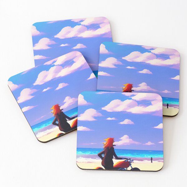 Item preview, COOL RED HEADED GIRL ON BEACH WITH MOTORCYCLE RETRO designed and sold by sailorsam1805.