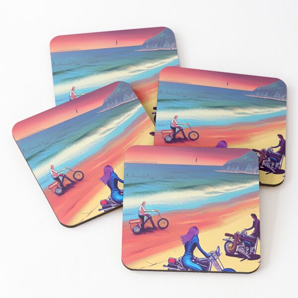Item preview, COOL GROUP MEET ON BEACH WITH MOTORCYCLES RETRO designed and sold by sailorsam1805.