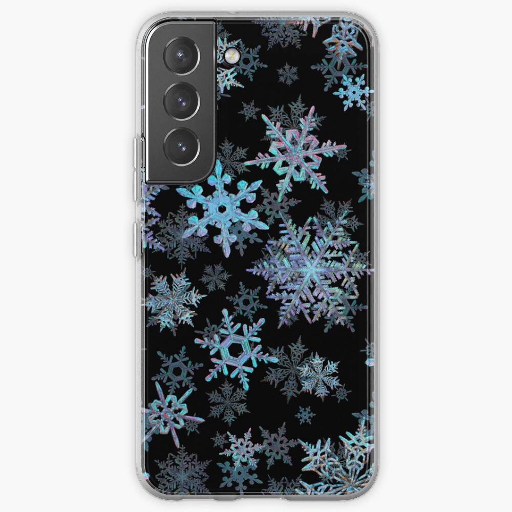 Embroidered Snowflakes on dark Samsung Galaxy Phone Case